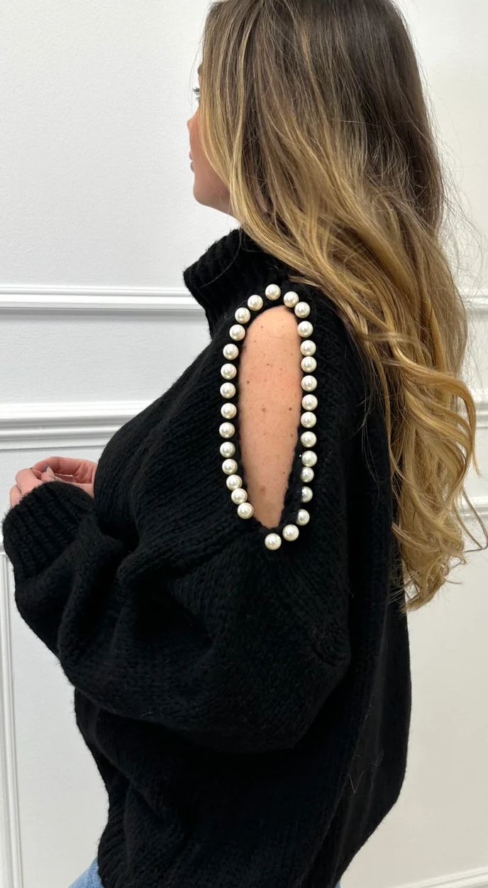 Pearl shoulder sweater