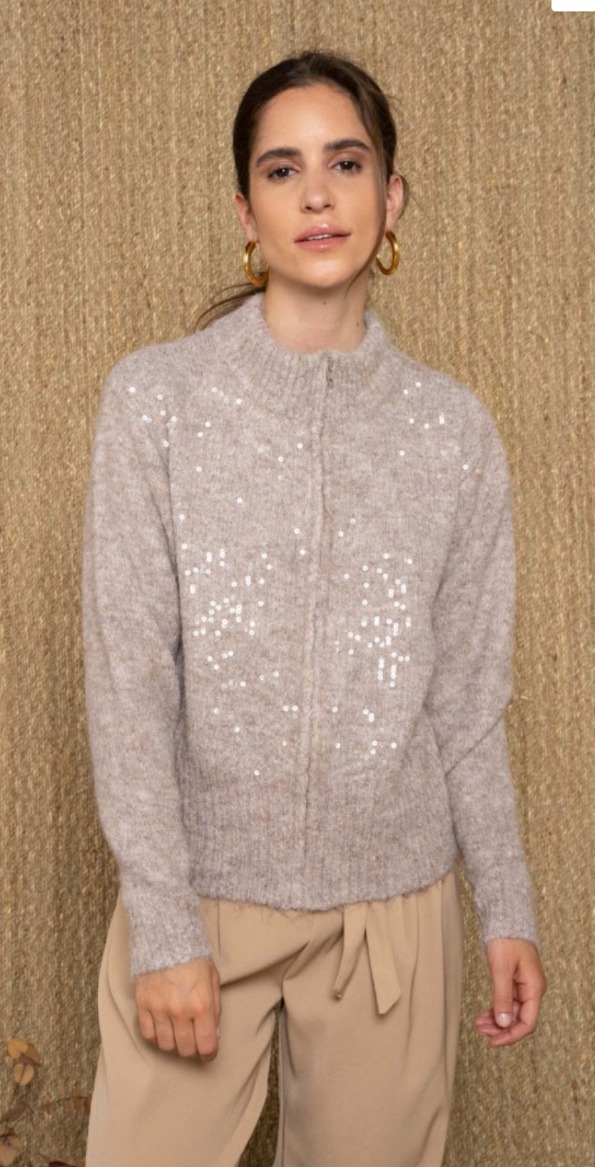 Hallie sequin zip up