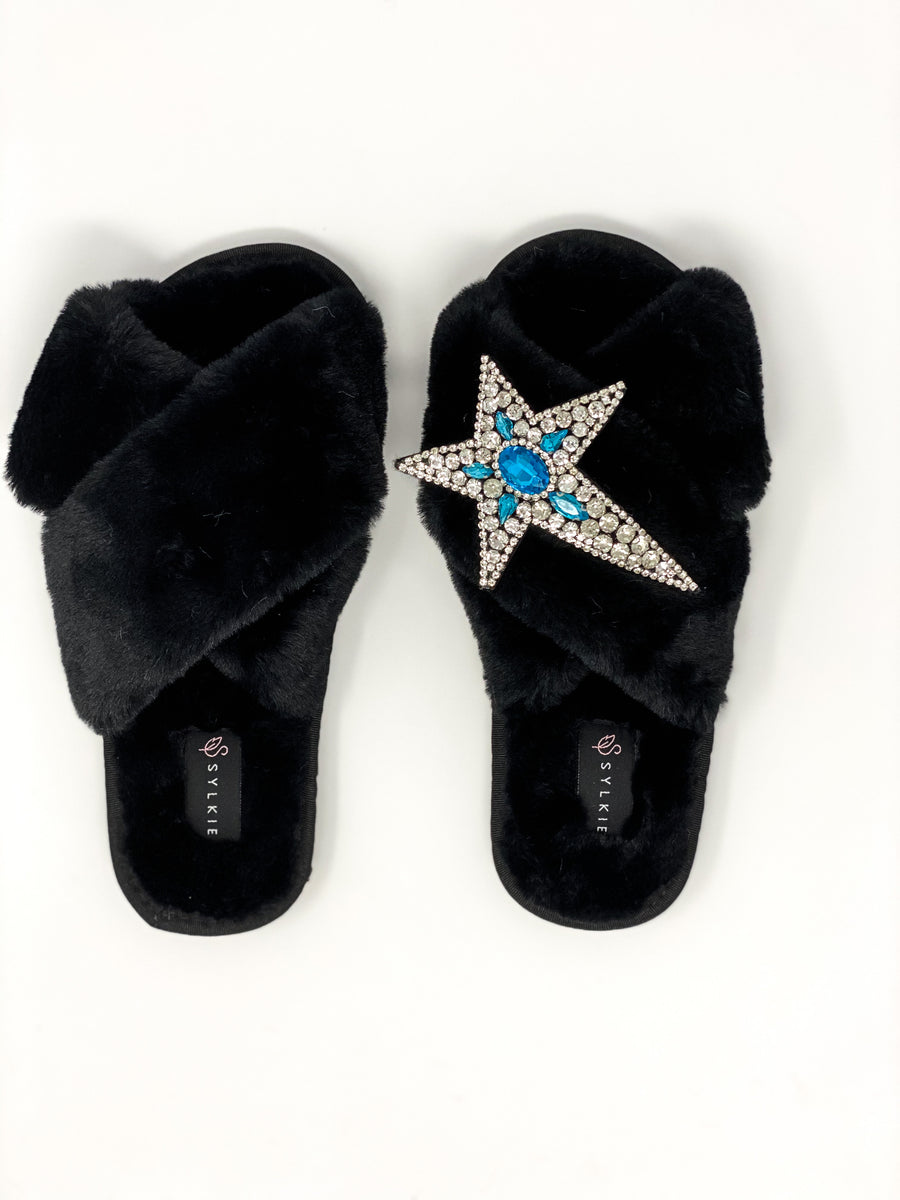 Virgo Cross Slipper Black