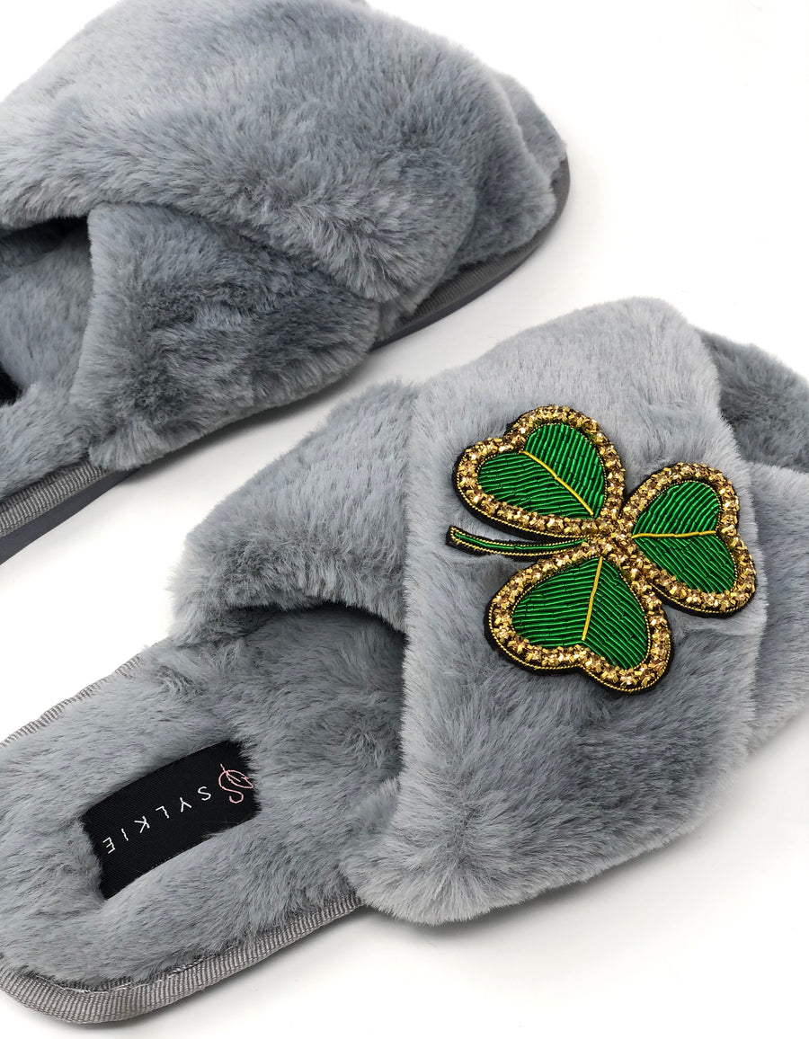 Eireann Cross Slipper Grey