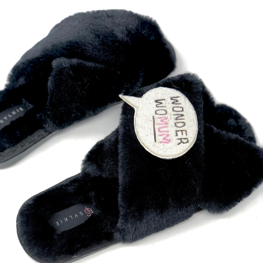 Wonder Womum Slipper Black