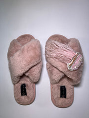 Feather Jellyfish Cross Slipper Pink