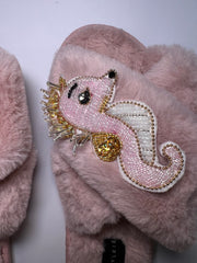 Seahorse Cross Slipper Pink