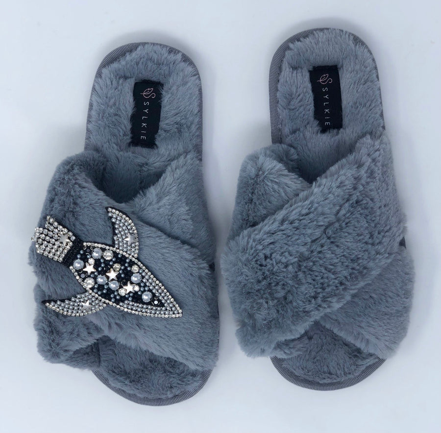 The Rocket Cross Slipper Grey