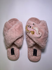 Seahorse Cross Slipper Pink