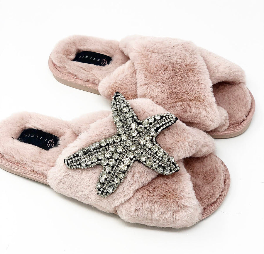 Silver Starfish Cross Slipper